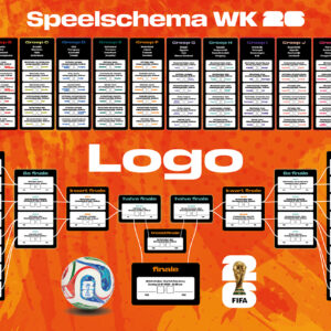 WK Poster A2 Oranje met eigen logo (Liggend - 420x594mm)