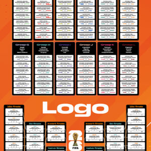 WK Poster A2 Oranje met eigen logo (Staand - 594x420mm)