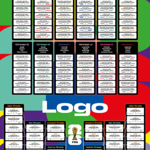 WK Poster A1 Blauw met eigen logo (Staand - 840x594mm)