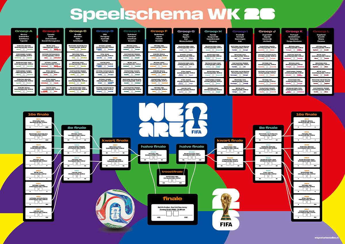 WK Poster A1 Blauw (Liggend - 594x840mm)