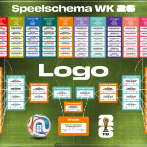 WK Poster A1 Groen met eigen logo (Liggend - 594x840mm)