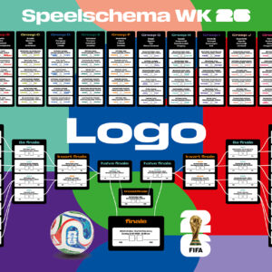 WK Poster A1 Blauw met eigen logo (Liggend - 594x840mm)